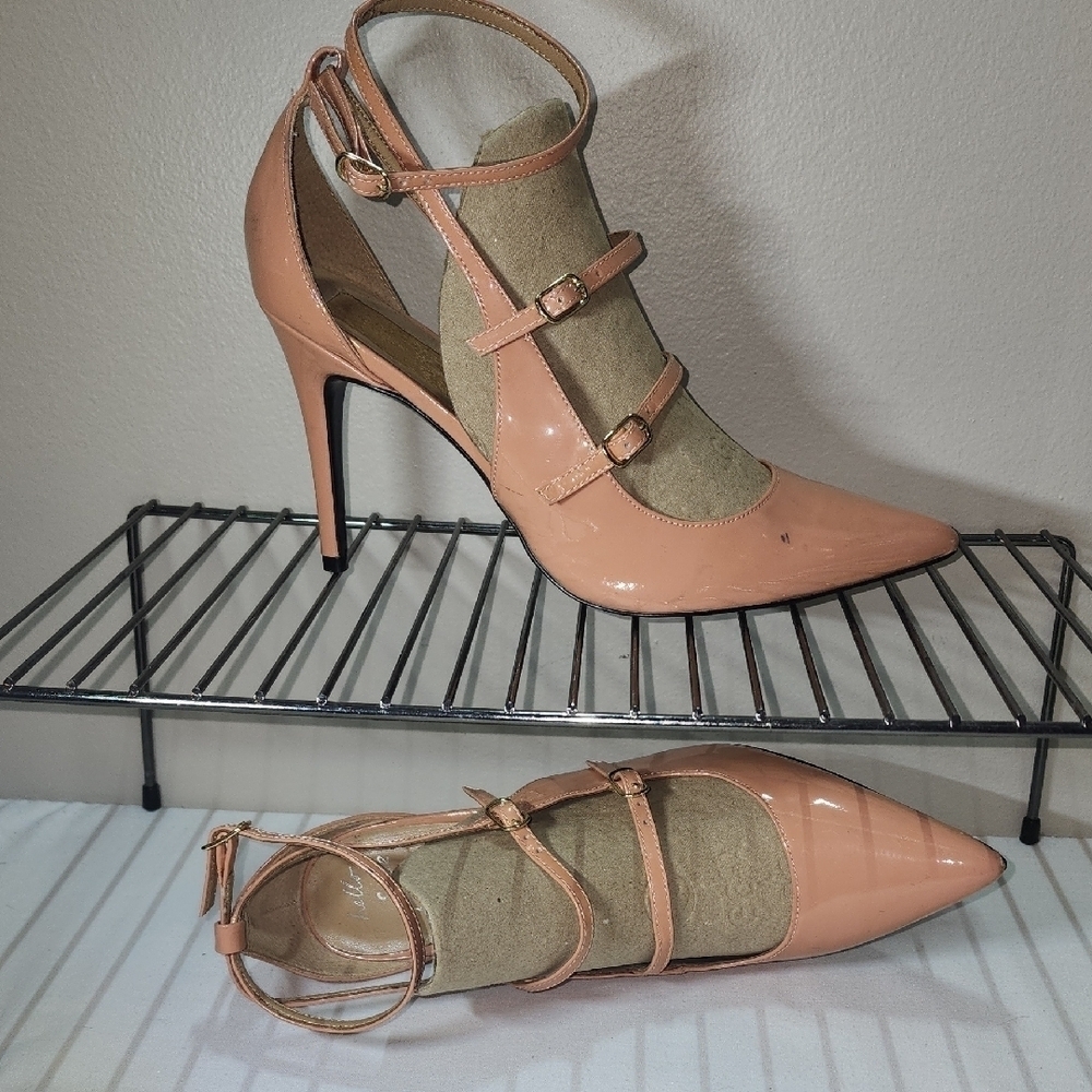 Banana Republic Blush Patent Strappy Heels
